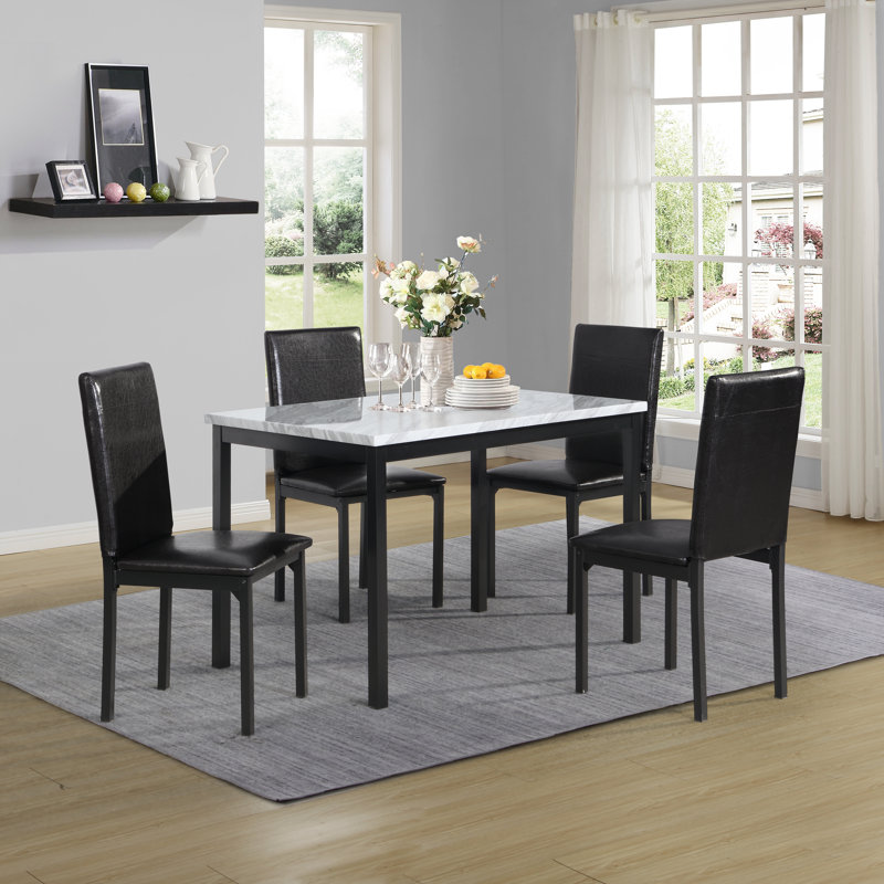 Red Barrel Studio® Noyes 5 Piece Marble Top Dining Set & Reviews Wayfair